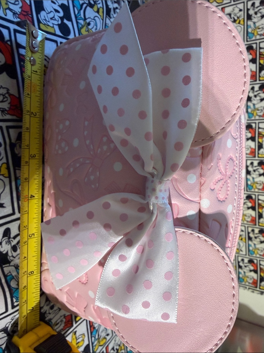 Loungefly Minnie Mouse Pink Makeup Bag With Bows Ears NWT 2025 - Picture 8 of 10